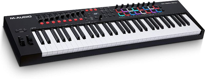 Photo 1 of M-Audio Oxygen Pro 61 – 61 Key USB MIDI Keyboard Controller With Beat Pads, MIDI assignable Knobs, Buttons & Faders and Software Suite Included
