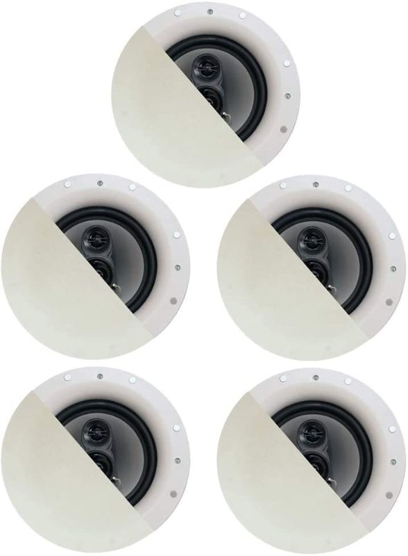 Photo 1 of Acoustic Audio by Goldwood CSic84 Frameless 8" in Ceiling 5 Speaker Set 3 Way Home Theater Speakers, White, (Model: CSic84-5S)
