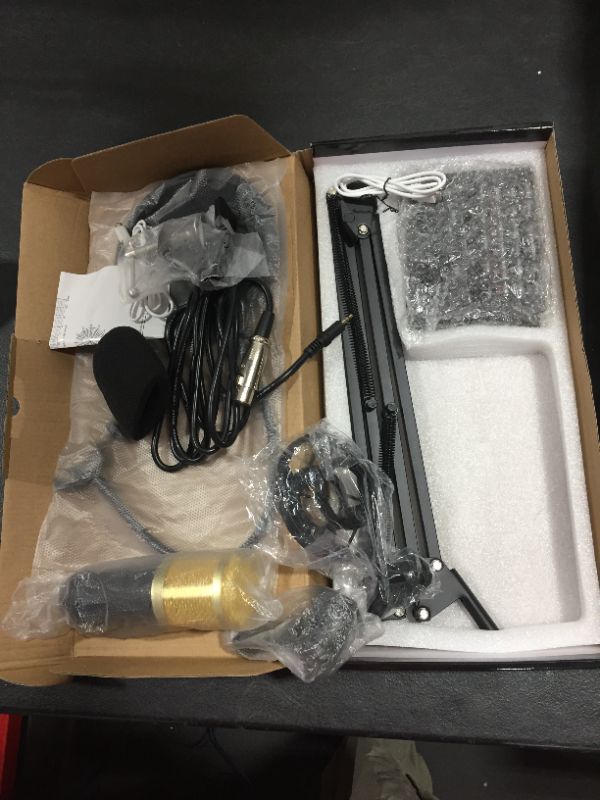 Photo 2 of Professional BM-800 Condenser Microphone Kit with Adjustable Recording Microphone Suspension Scissor Arm and Mounting Clamp For Studio Broadcasting Recording Youtube Facebook Live Periscope
