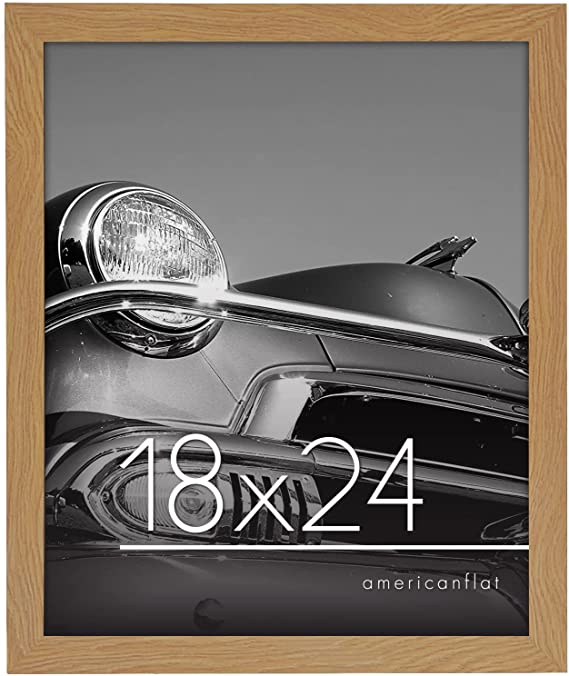 Photo 1 of Americanflat 18x24 Poster Frame in Oak with Polished Plexiglass-Horizontal and Vertical Formats with Included Hanging Hardware
