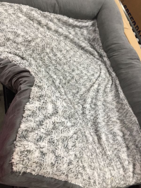 Photo 1 of 42*30in Corner Grey Faux Fur Dog Bed