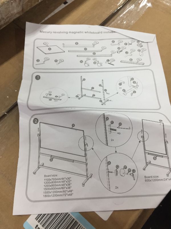 Photo 3 of 50*38IN Legged Rolling Whiteboard