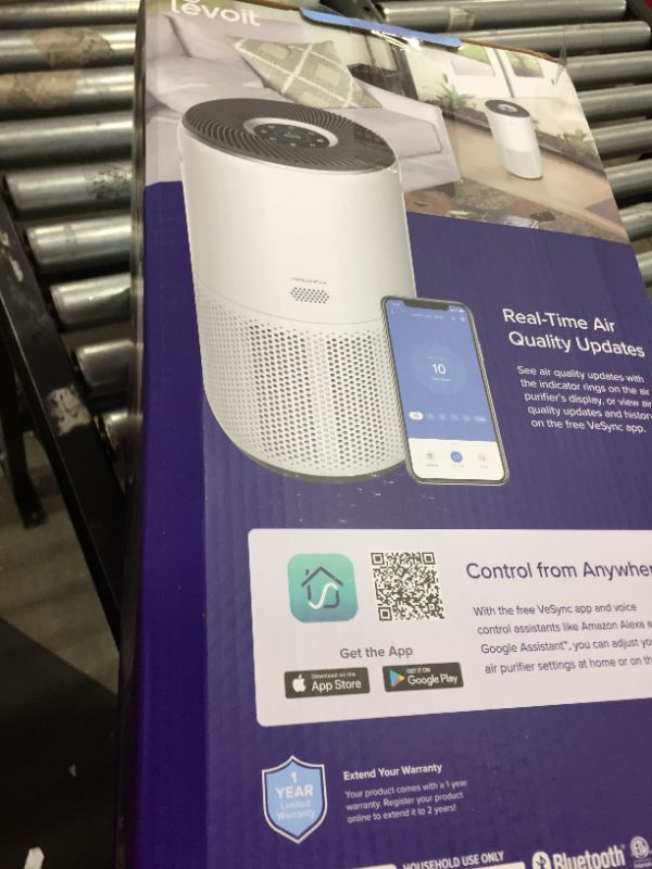 Photo 3 of LEVOIT Air Purifiers for Home Large Room, Smart WiFi and PM2.5 Monitor H13 True HEPA Filter Removes Up to 99.97% of Particles, Pet Allergies, Smoke, Dust, Auto Mode, Alexa Control, White
