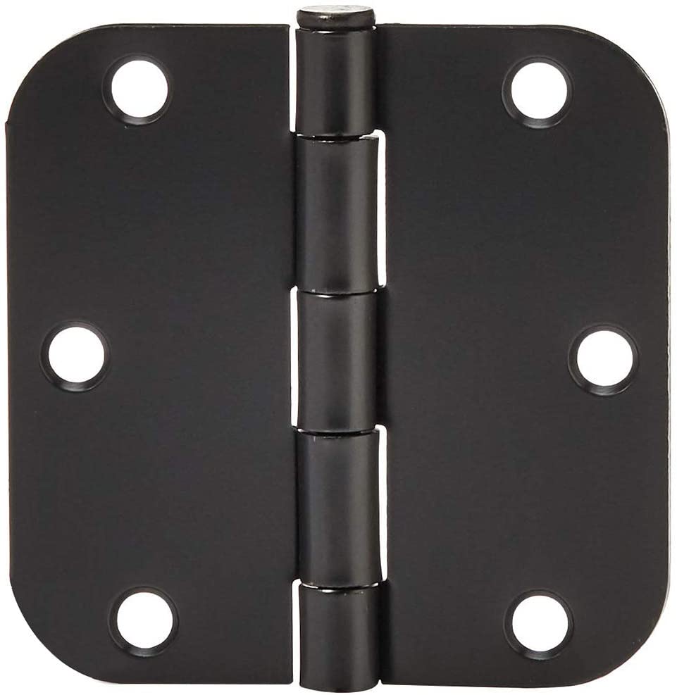 Photo 1 of  Rounded 3.5 Inch x 3.5 Inch Door Hinges, 18 Pack, Matte Black
