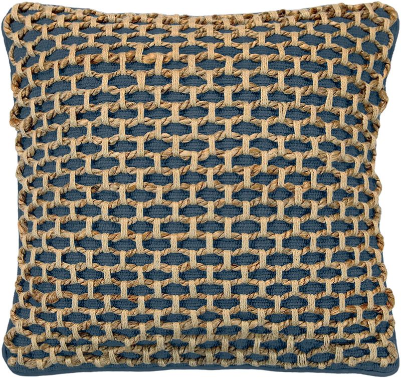 Photo 1 of 2 of the Boho Living Jada Decorative Throw Includes Accent Pillow Cover and Insert | Premium Woven Design | Living Room Décor, 20 in x 20 in, Indigo
