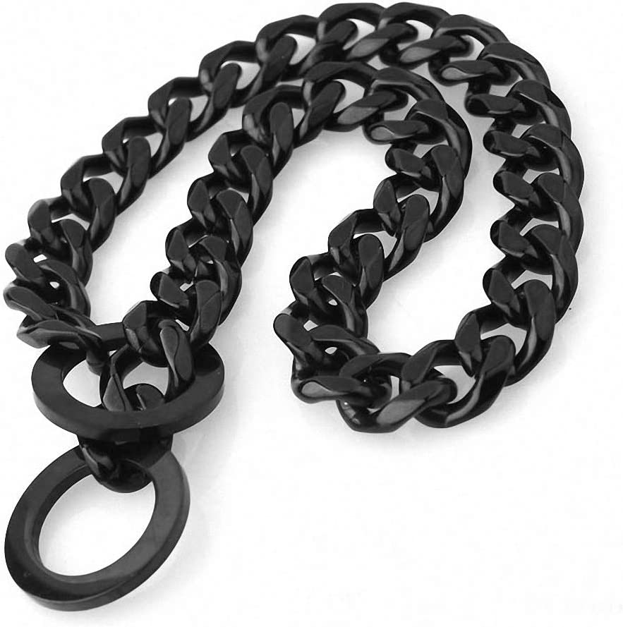 Photo 1 of  Strong Silver Gold Stainless Steel Slip Dog Collar Metal Training Choke Chain for Large Dogs 22 inch 
