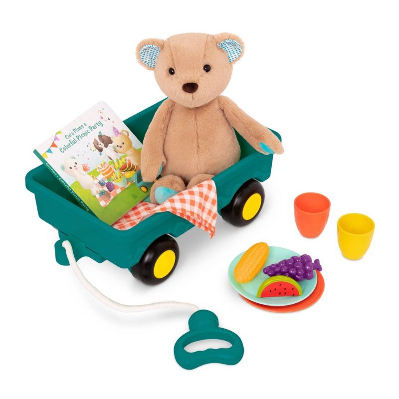Photo 1 of B. toys Teddy Bear, Board Book & Picnic Set - Happyhues Cara Mellow Bear

