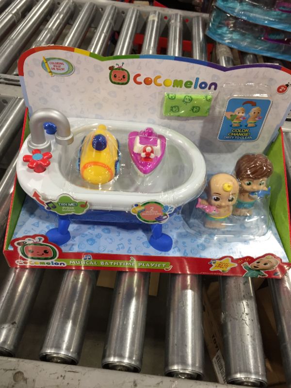 Photo 2 of CoComelon Musical Bathtime Playset - Plays Clips of The ‘Bath Song’ - Features 2 Color Change Figures (JJ & Tomtom), 2 Toy Bath Squirters, Cleaning Cloth – Toys for Kids, Toddlers, and Preschoolers
