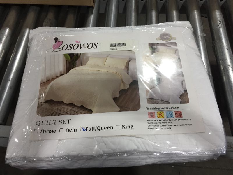 Photo 2 of  BOSOWOS - Lightweight Winter Summer  Bedspread Microfiber  with 2 Pillow Sham, White Comforter Set Home Bed Cover full/ queen 