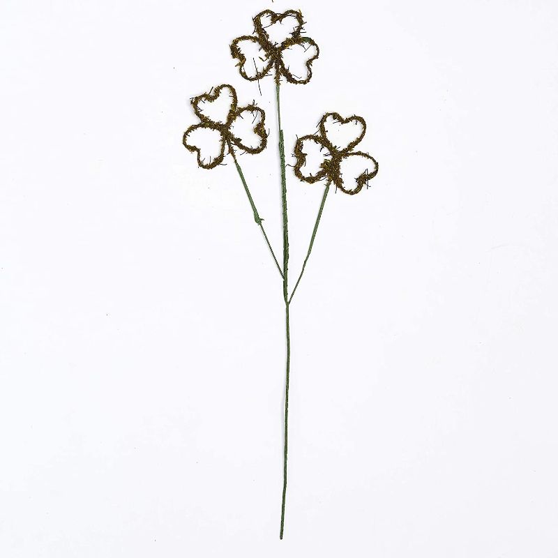 Photo 1 of Worth Imports 24" Natural Twig St Patricks'S Day Shamrock Floral, Set of 3 Spray, Green
