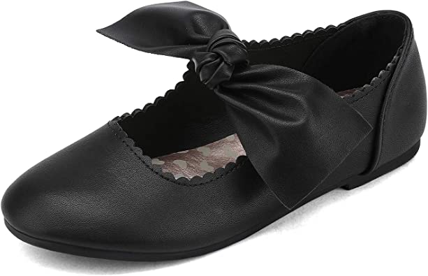 Photo 1 of DREAM PAIRS Girls Ballerina Flats Mary Jane Front Bow Dress Shoes 11
