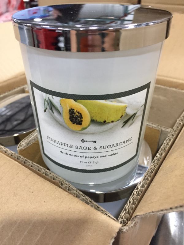 Photo 2 of 11oz Glass Jar Pineapple Sage Candle - Threshold™ 4 pack 
