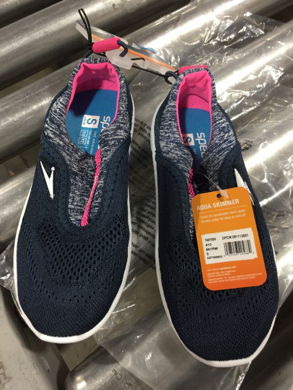 Photo 2 of SPEEDO Junior Girls Aqua Skimmer Water Shoes in Black/Hawaii Blue S 11-12
