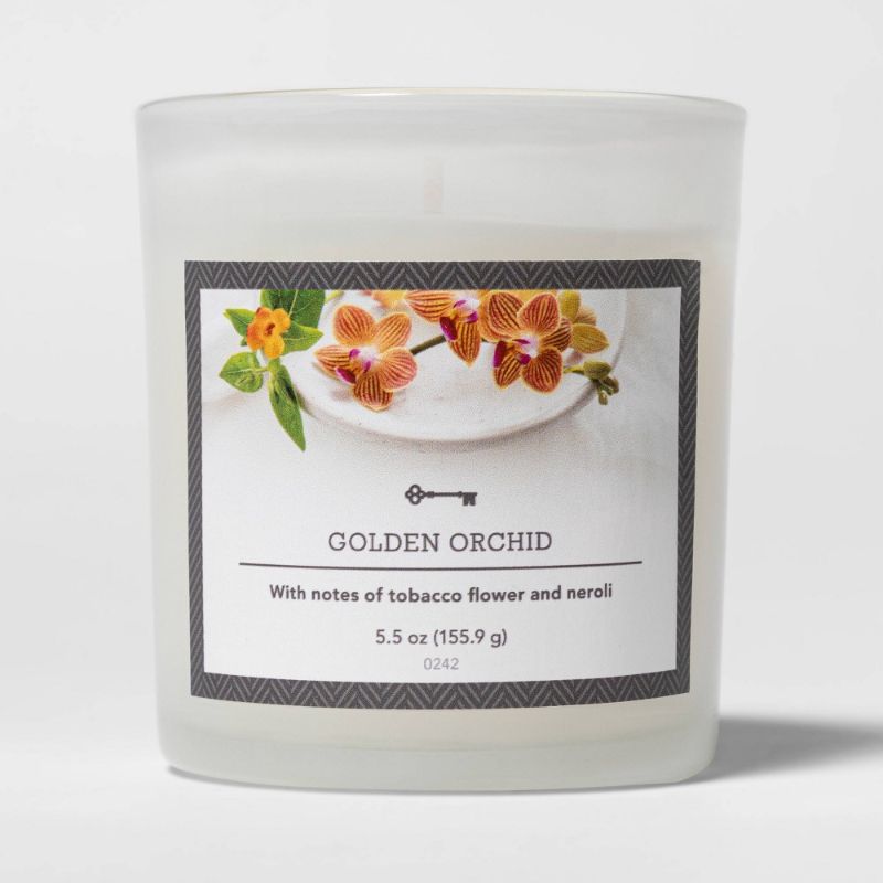 Photo 1 of 6 PACK OF 5.5oz Glass Jar Golden Orchid Candle - Threshold™
