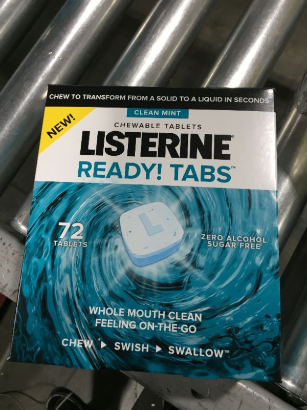 Photo 2 of  Listerine Ready! Tabs Chewable Mint Tablets, Clean Mint Flavor, 72 TABLETS 
