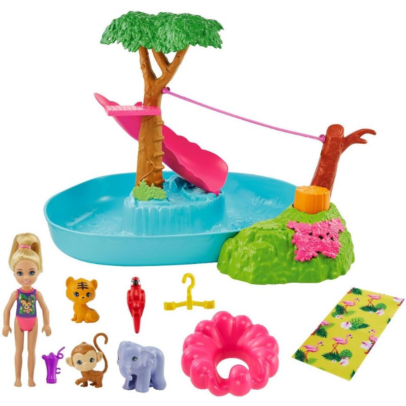 Photo 1 of Barbie and Chelsea the Lost Birthday Doll & Splashtastic Pool Surprise Playset
