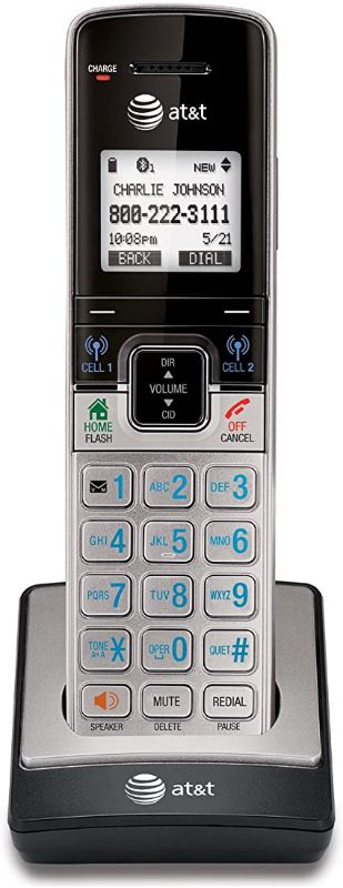 Photo 1 of AT&T TL90073 Accessory Cordless Handset, Silver/Black | Requires an AT&T TL92273, TL96273, or Other Models to Operate
