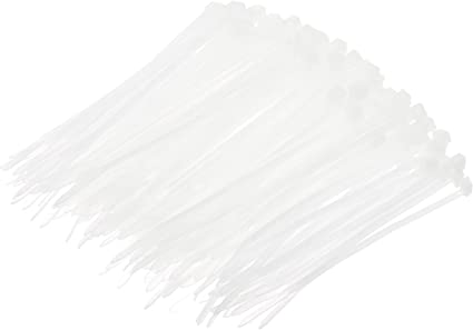 Photo 1 of Amazon Basics Multi-Purpose Cable Ties - 4-Inch/100mm, 200-Piece, White
