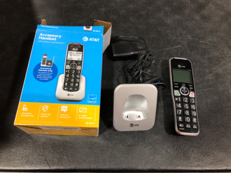 Photo 3 of AT&T Accessory Handset with Unsurpassed Range and Smart Call Blocker, BL102-0 (Silver/Black)
