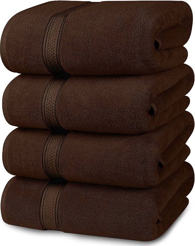 Photo 2 of (4-Pack) Utopia Towels - Bath Towels Set, Dark Brown - Premium 600 GSM 100% Ring Spun Cotton 