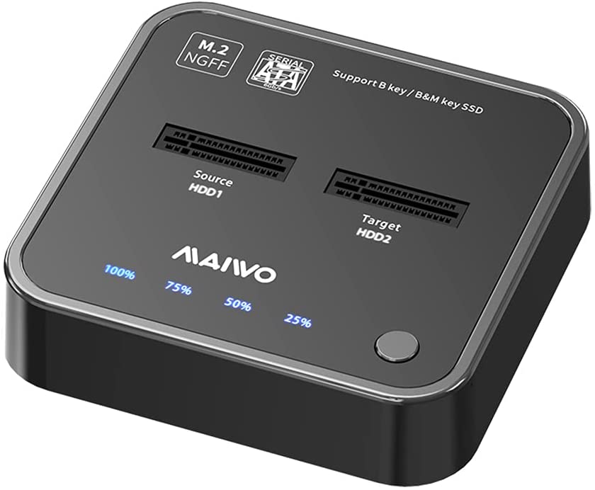 Photo 1 of MAIWO K3016S 2 Bay m.2 SATA Docking Station, Tool-Free Type C to SATA SSD External Hard Drive Enclosure for B + M Key