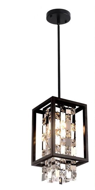 Photo 1 of BEIRIO Modern 2-Lights (Include LED Bulbs) K9 Crystals and Mirror Style Pendants Rectangle Chandelier