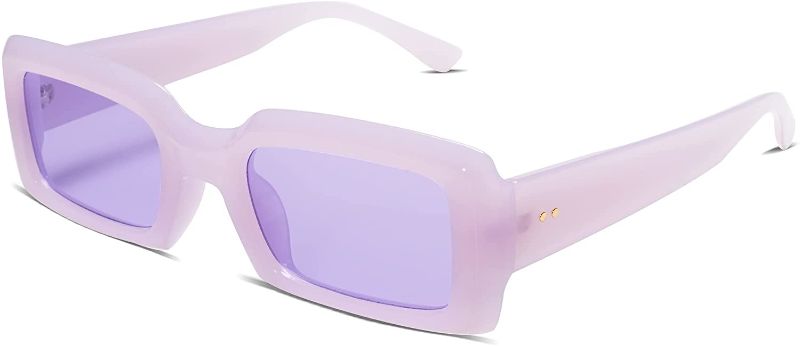 Photo 1 of Allarallvr Trendy Rectangle Sunglasses for Women Men Vintage 90's 