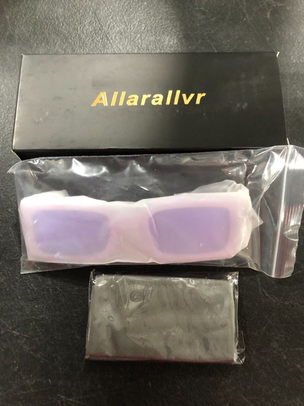 Photo 3 of Allarallvr Trendy Rectangle Sunglasses for Women Men Vintage 90's 