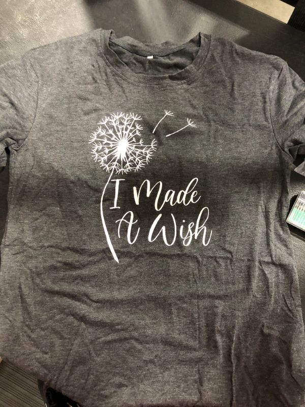 Photo 1 of [Size M] "I Made A Wish" Ladies Tee- Dark Grey