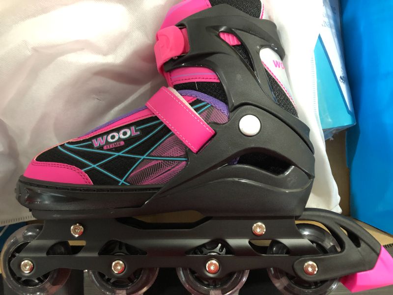 Photo 5 of [Size L] Woolitime Sports Adjustable Roller Blades for Girls Boys Kids with Featuring All Illuminating Wheels
