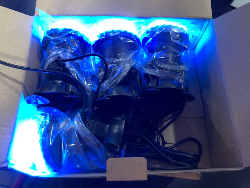 Photo 2 of [4 in Set] Color Changing Spotlights, 12W LED Underwater Fountain Lights Pond Lights IP68 Waterproof Submersible Spotlights