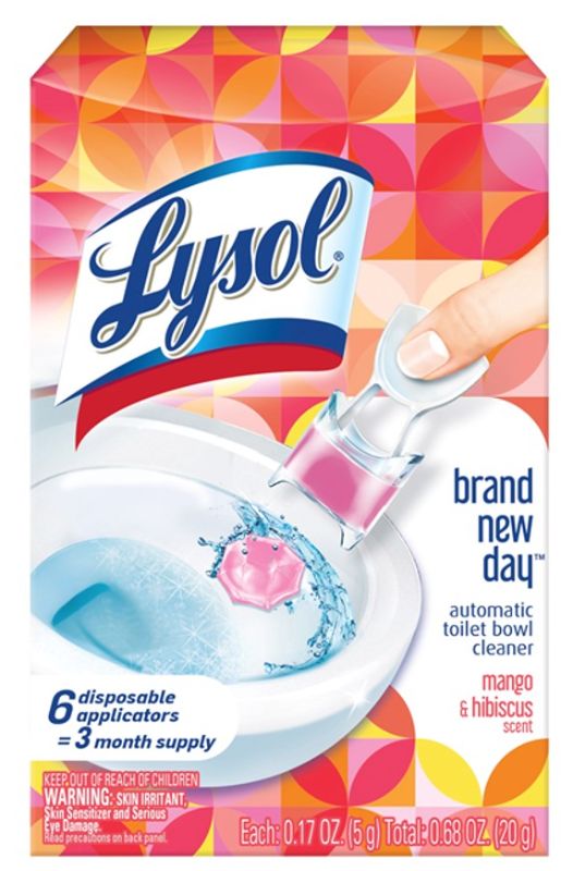 Photo 1 of [2 Pack] Lysol Toilet Bowl Cleaners, Mango and Hibiscus Scent, 0.68 Ounce, 6 Count