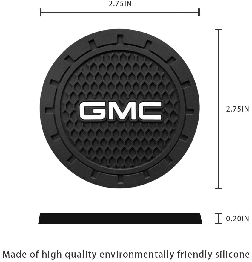 Photo 2 of [2 Pack] Kacichi Car Interior Accessories for Cup Holder Insert Coaster - Silicone Anti Slip Cup Mat for (Set of 2, 2.75" Diameter)- GMC