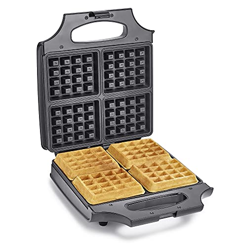 Photo 1 of BELLA 4 Slice Non-Stick Belgian Waffle Maker, Fluffy Restaurant-Style Waffles in Under 6 Minutes, Quickly Makes 4 Large