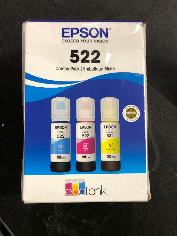 Photo 3 of Epson 522 C/M/Y 3pk Ink Bottles - Cyan Magenta Yellow (T522520-CP)