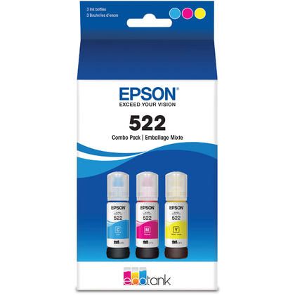 Photo 1 of Epson 522 C/M/Y 3pk Ink Bottles - Cyan Magenta Yellow (T522520-CP)