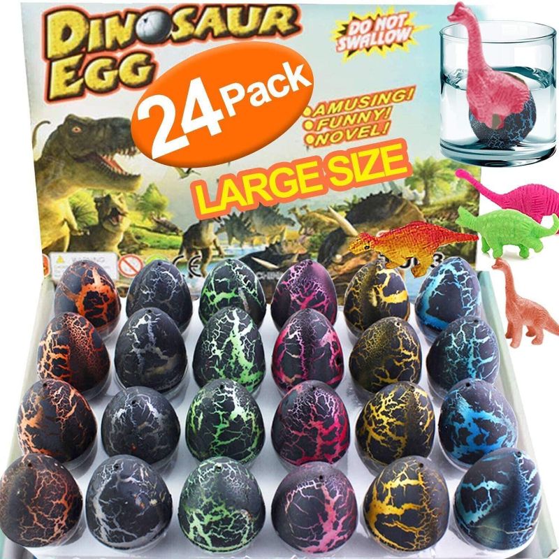 Photo 1 of 24Pcs Dinosaur Eggs Dino Egg Toys Grow in Water Hatch Egg Crack Science Kits