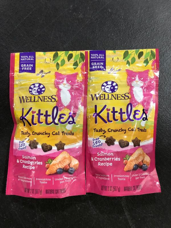 Photo 2 of [2 Pack] Wellness Kittles Natural Grain Free Salmon & Cranberries Cat Treats, 2 Oz