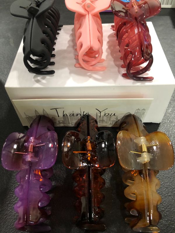 Photo 2 of [6 Pack] Hair Claw Clip- Different Colors