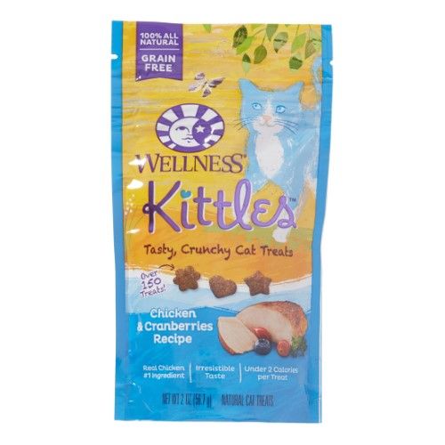 Photo 1 of [2 Pack] Wellness Kittles Crunchy Natural Grain Free Chicken & Cranberry Cat Treats, 2 Oz