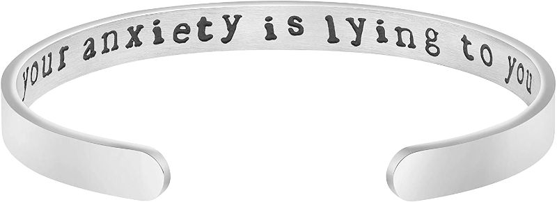 Photo 1 of Joycuff Inspirational Bracelets for Women-"Your Anxiety is lying to you"