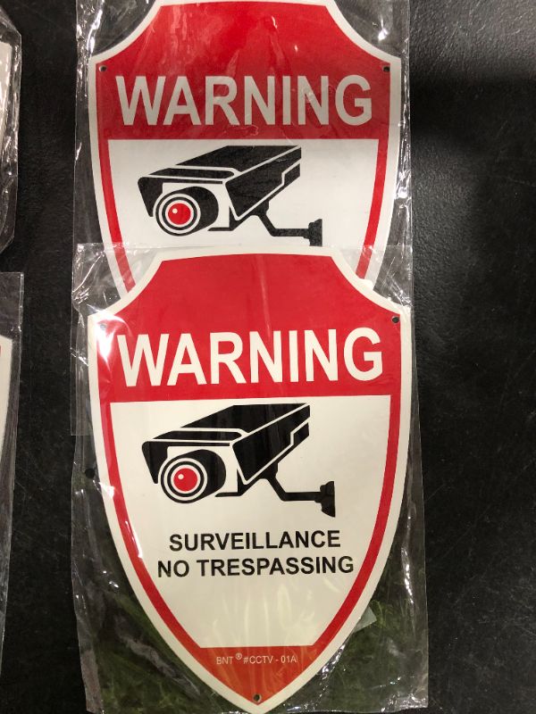 Photo 1 of [2 Packs] Warning Surveillance- No Trespassing Sign