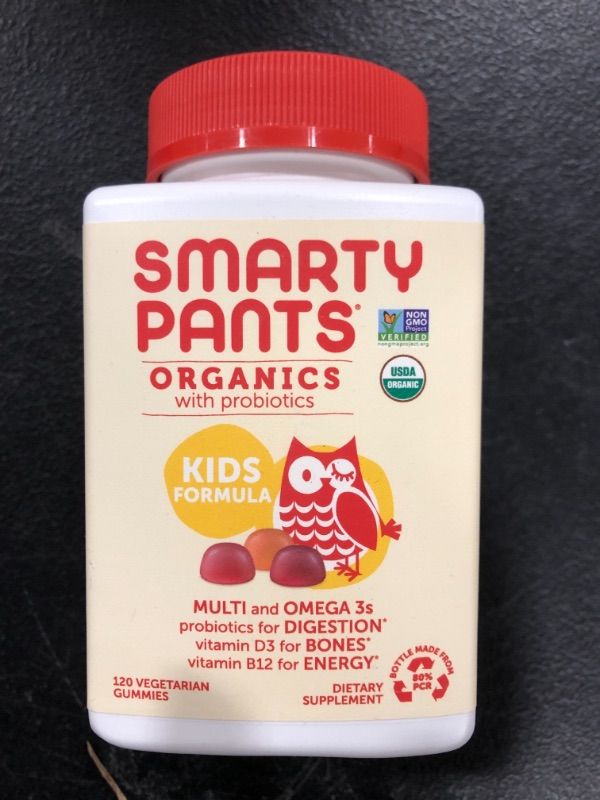 Photo 2 of 
SmartyPants Organic Kids Multivitamin, Daily Gummy Vitamins: Probiotics, Vitamin C, D3, Zinc, & B12 for Immune Support, Energy & Digestive Health, Assorted Fruit Flavor, 120 Gummies, 30 Day Supply
