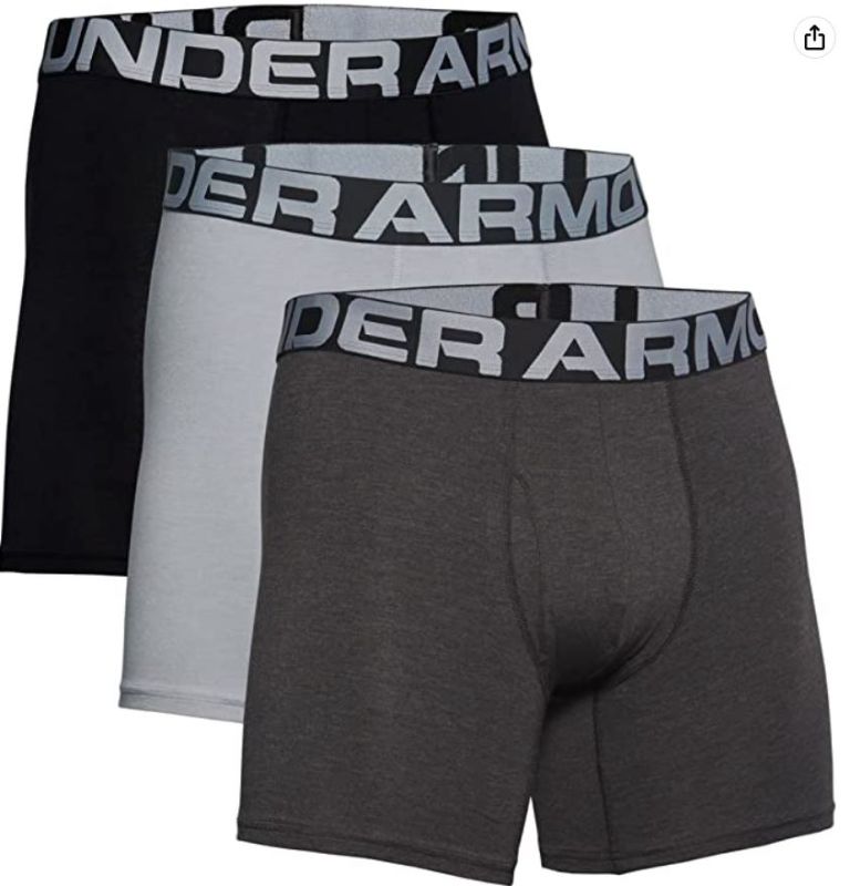 Photo 1 of Under Armour Men's Charged Cotton 6-inch Boxerjock 3-Pack large
