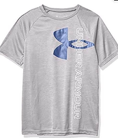 Photo 1 of Under Armour Boys' Tech Split Logo Hybrid Short-Sleeve T-Shirt small

