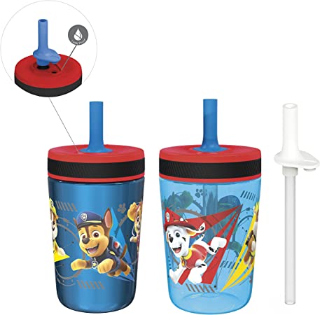 Photo 1 of Zak Designs PAW Patrol Kelso Tumbler Set, Leak-Proof Screw-On Lid with Straw, Bundle for Kids Includes Plastic and Stainless Steel Cups with Additional Sipper (Paw Patrol- 3pc)