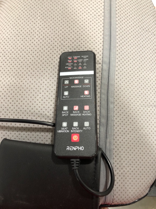 Photo 1 of Back Massager with Heat, RENPHO Height Adjustable Shiatsu Neck and Back Massage Chair Pad, Massage Seat, S-Shape Massage Cushion for Full Back, Neck, Shoulder, Full Body