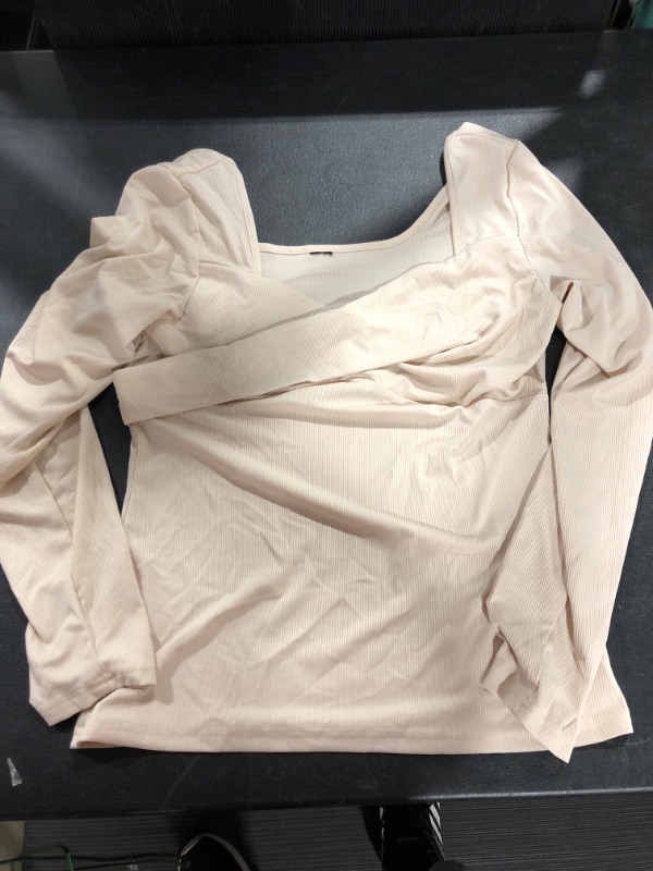 Photo 1 of Women's Long Sleeve Unique Slim Fit Cross Wrap Shirts Crop Tops SIZE M*** color on picture 