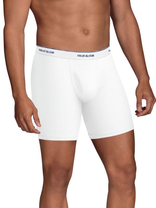 Photo 1 of Fruit of the Loom Men's Coolzone Mesh Fly Boxer Brief (5 Pack) - White SIZE M***