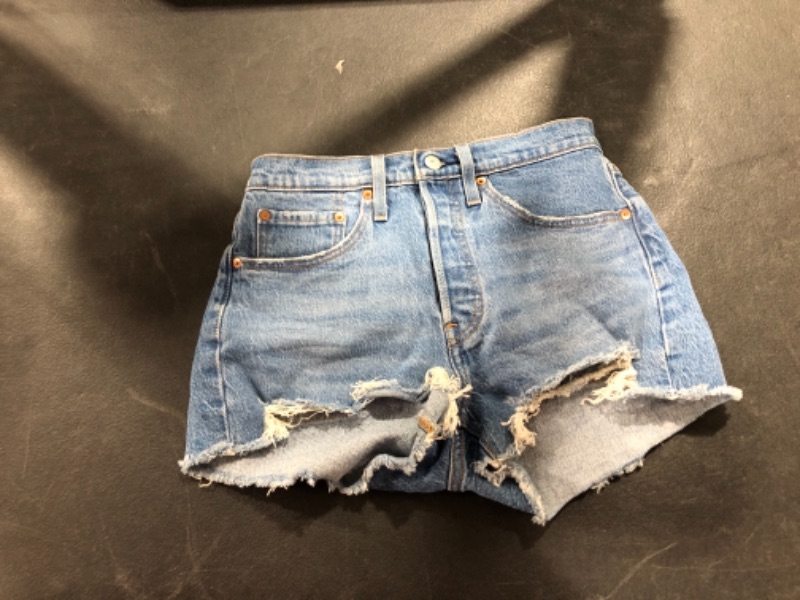 Photo 1 of Levi's Girls' Girlfriend Denim Shorty Shorts, Size W26